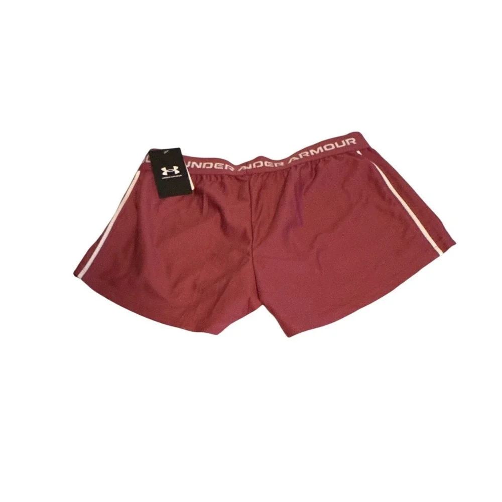 Under Armour Girls Tech Play Up Short Burgundy Athletic Shorts Size‎ YL - Picture 4 of 5